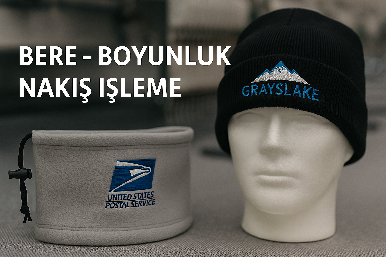 Bere – Boyunluk Nakış İşleme  Embroidered Beanie & Neck Warmer